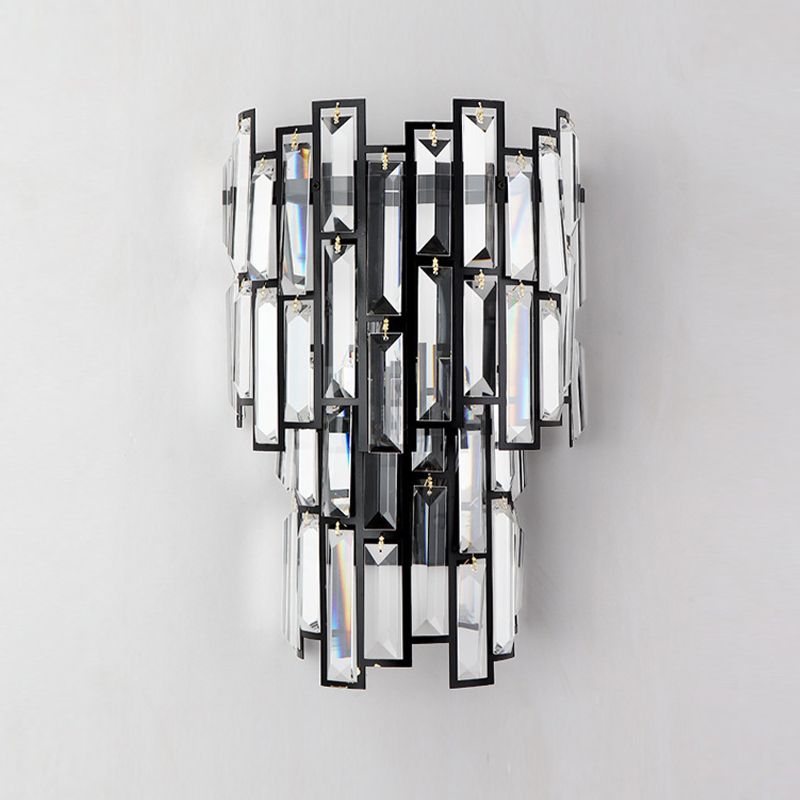 Crystal Geometric Shape Wall Sconce Modern Style 2 Lights Wall Light Fixture