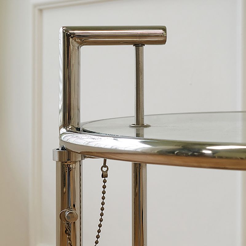 Round Metallic C Side Table Contemporary Glass Top Round Side End Table