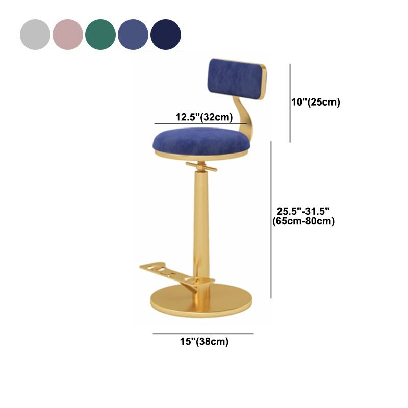 Indoor Footrest Counter Chair Adjustable Height Metal Swivel Counter Bar Stool