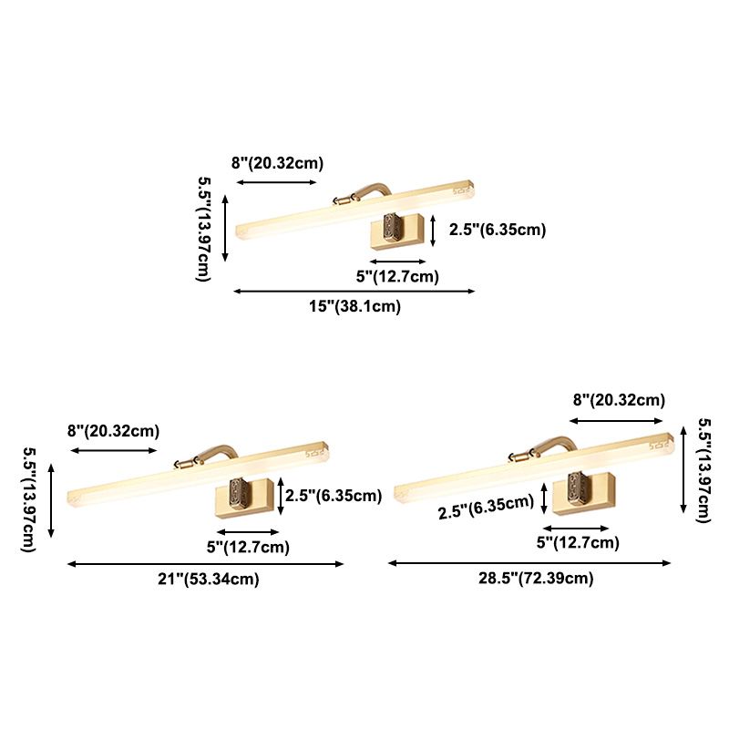 Contemporary Minimalist Vanity Light Fixtures with Glass Shade for Bathroom Washing Room