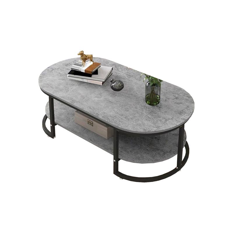 Solid Wood Coffee Table Round Minimalist Coffee Table for Living Room