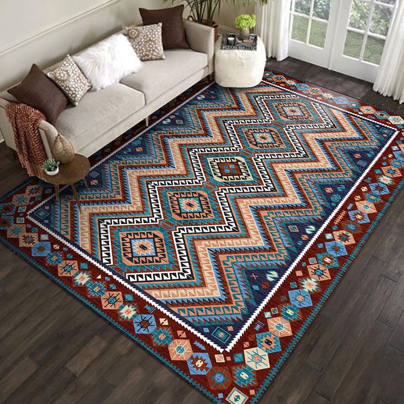 Tappeto di stampa damask marocchina multicolore in polipropilene tappeto resistente alle macchie resistenti a tappeto anti-slip per arredamento per la casa