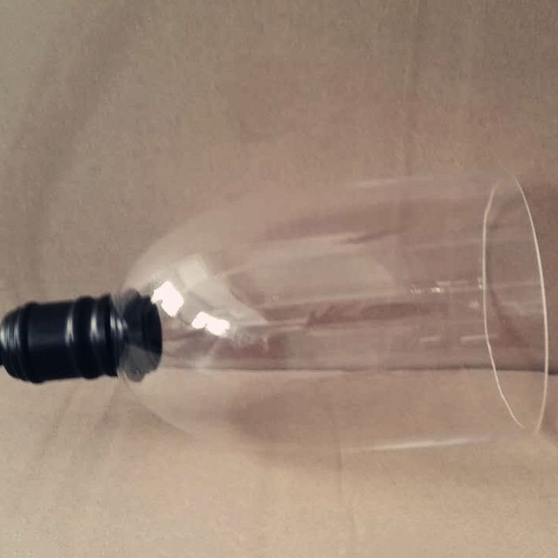 Stile industriale vintage a 1 luci Light appeso a campana trasparente in vetro lampada a sospensione in nero