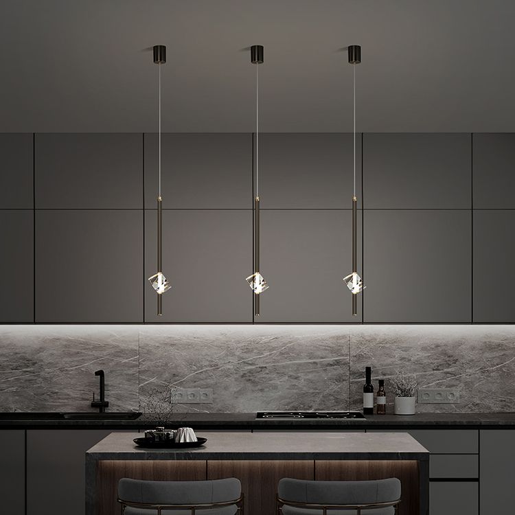 Lampade a sospensione in cristallo chiaro Modern Style Tubo Cluster Luce a sospensione