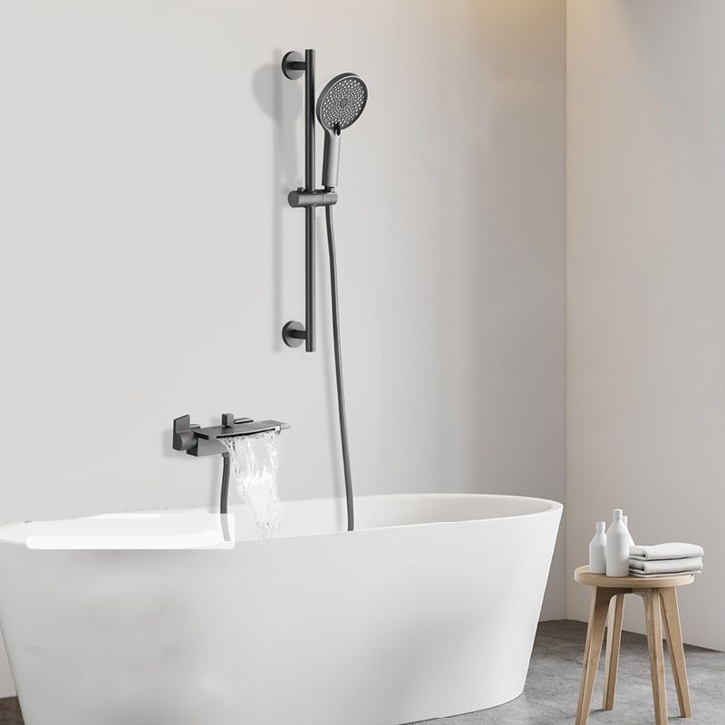 Modern Bathroom Faucet Two Handle Copper Wall Mounted Bathroom Faucet