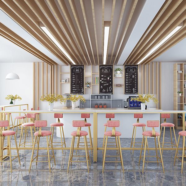 Tavolo da bar in marmo in stile glam telaio oro tavolo da 42 pollici per il ristorante