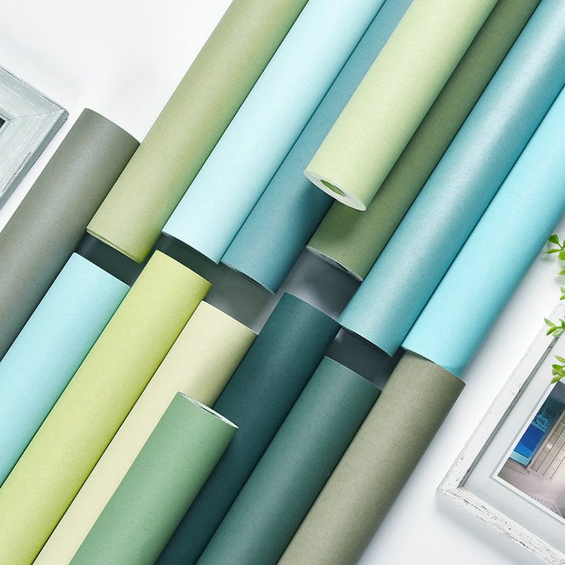 Pure Color Wallpaper Roll Modern Stain Resistant Living Room Wall Art, 57.1-sq ft