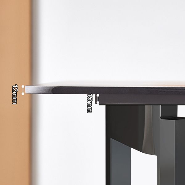 Modern Dining Sintered Stone Table Rectangle Table with Metal Legs for Home