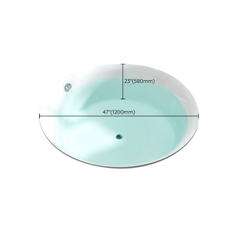 Drop-in Acrylic Round Bathtub Modern Air/ Whirlpool Bathtub in White