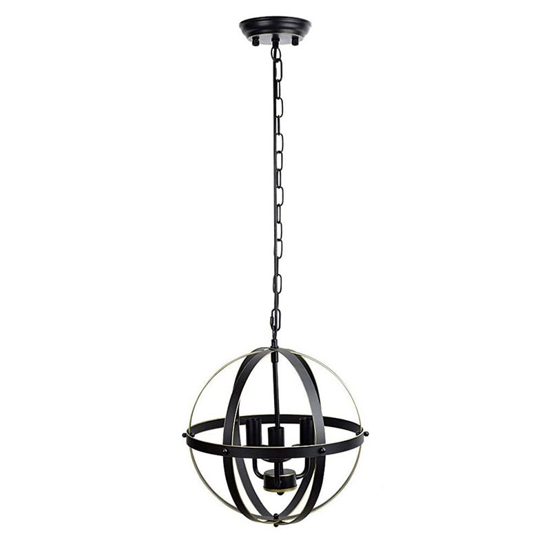 Industrial Hanging Pendant Metal Cage Frame Room Indoor Light for Living Room