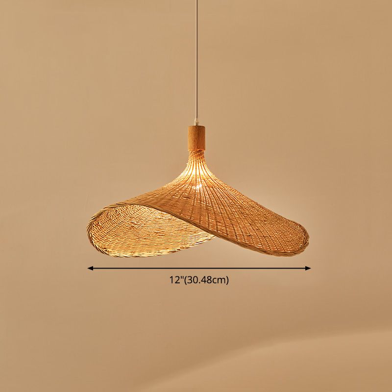1-Licht-Bambus Hängsbeleuchtung Chinesisches Anhänger Lichtkit für Tea Room