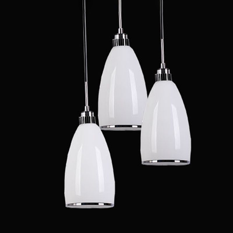 1 Light Bell Pendant Lighting Modern simplicity White Glass Pendant Ceiling Lights for Restaurant