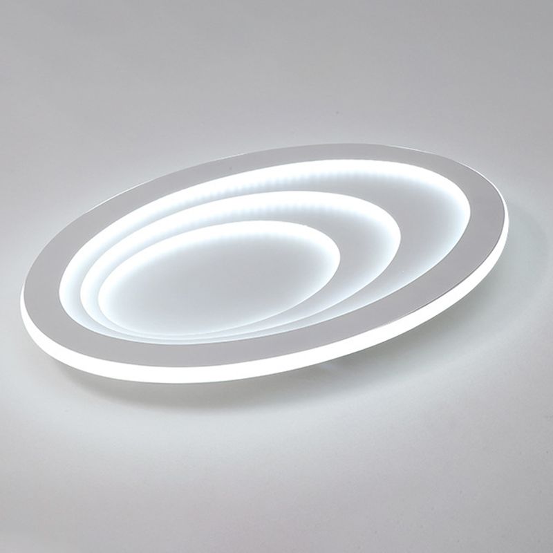 Plafonnier LED à montage encastré pour chambre à coucher, luminaire de plafond blanc de Style moderne avec abat-jour ovale en acrylique