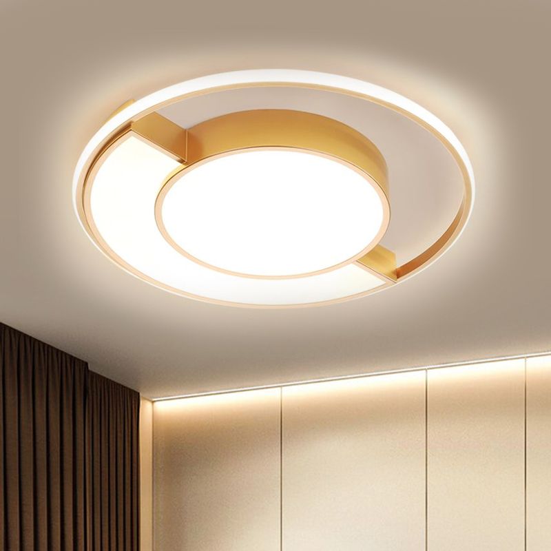 Acrylic Semicircle and Round Ceiling Flush Mount Nordic LED Gold Flushmount Lighting