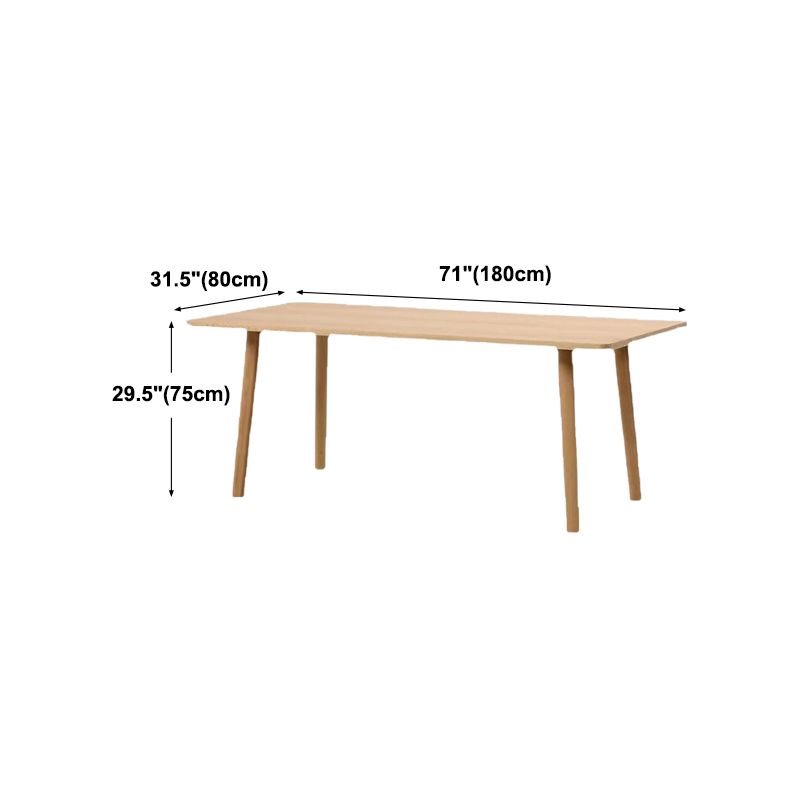 Rectangle 4 Legs Dining Table Modern Solid Wood Dining Room Table