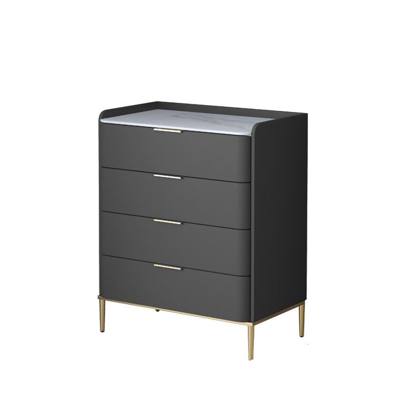 Glam Vertical Stone Storage Chest Bedroom 16"Wide Chest with Metal Legs