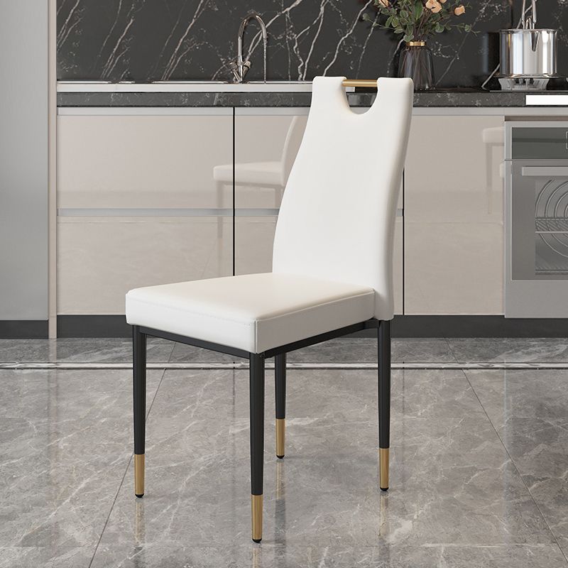 Scandinavian Style Upholstered Armless Dining Chairs Solid Back Side Chair for Home