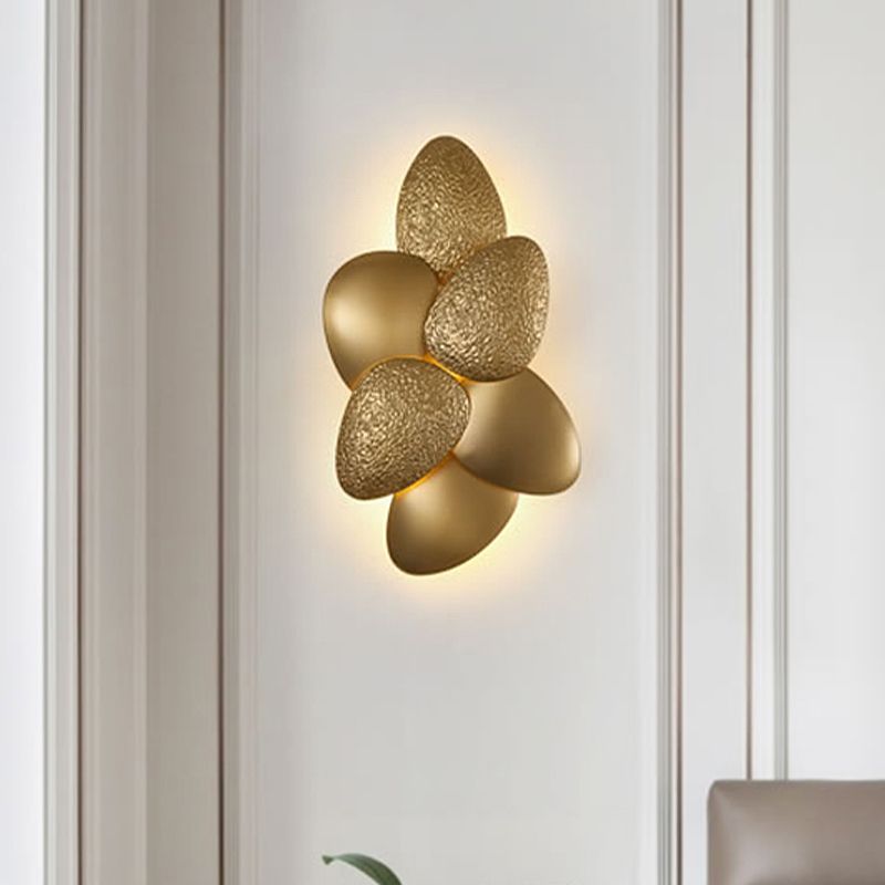 Acier inoxydable squama mural moderne 3/6 lumières Gold Sconce Lightture pour chambre à coucher