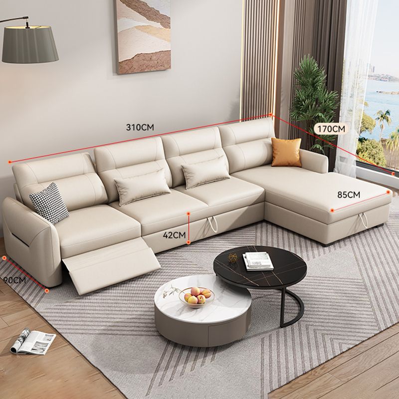 Scandinavian Futon Sofa Bed Square Arms with Storage Cushion Back Leather