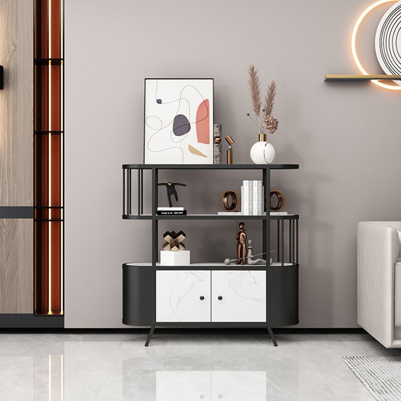 Modern Style Bookshelf Open Back Metal Bookcase for Study Room