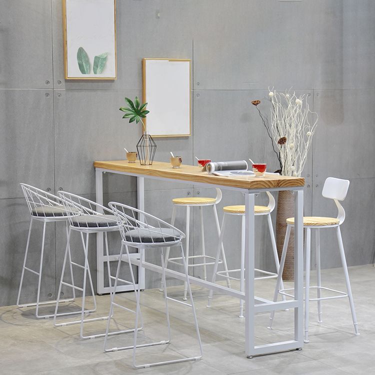 Industrial Rectangle Bar Table Set 1/4/5/7 Pieces Solid Wood Pub Set