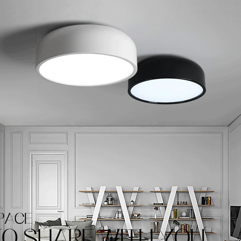 1 Head Macaron Ceiling Light Iron Material Acrylic White Light Living Room Flush Mount Lighting