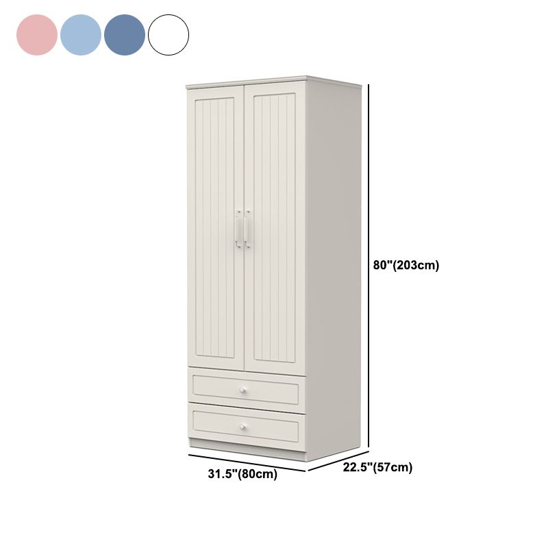 Contemporary Style Wardrobe Wood 2-Drawer Wardrobe Closet for Bedroom