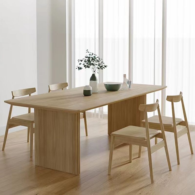Modern Dining Set 1/2/5 Pcs Rectangle Solid Wood Dining Table and Chairs