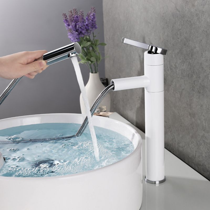 Pull-out Vessel Faucet Modern Style Faucet with One Lever Handle