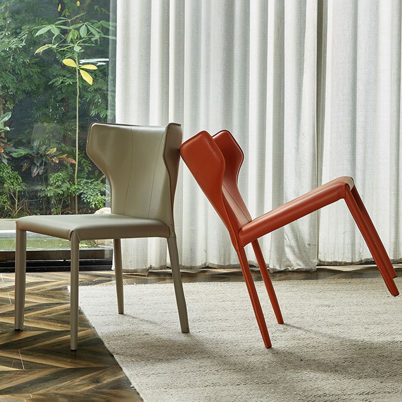 Dining Room Upholstered Chair Leather Kitchen Wingback Chair