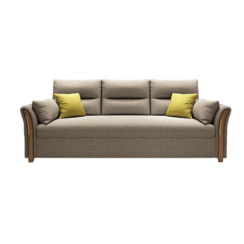 Contemporary Pillow Back Sofa Bed with Storage for Apartment