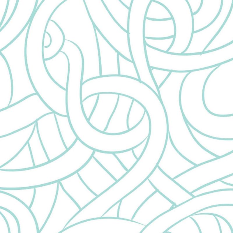 Simple Interweaves Pattern Mural Decal for Bedroom Custom Wall Covering in Green-White