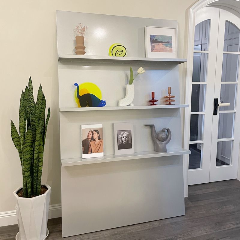 Metal Closed Back Bookshelf Modern Style Bookcase for Home Office