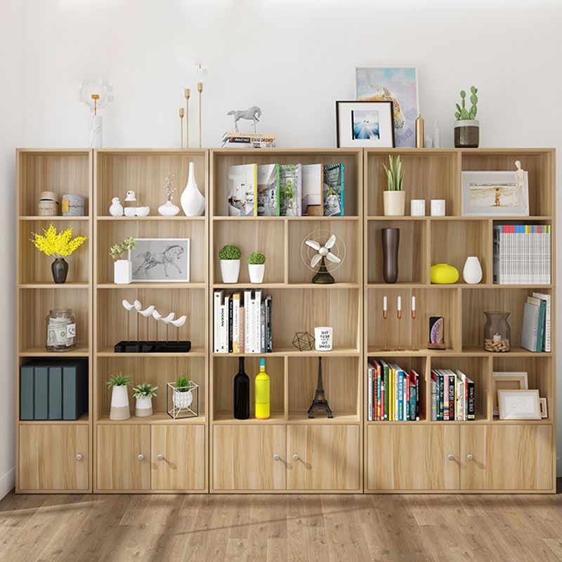 Closed Wooden Bookshelf Modern Home Living Room Standard Bookcase with Door