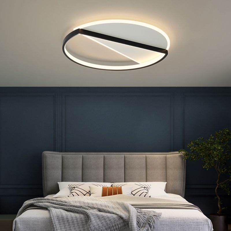 Acrylic Geometric LED Ceiling Fixture in Modern Minimalist Style Lacquered Iron Indoor Flush Mount