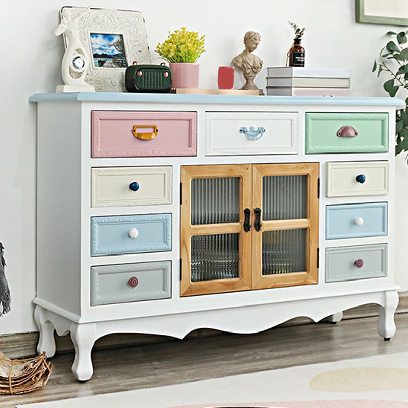 Nautical Engineered Wood Storage Chest Bedroom Chest with Drawers