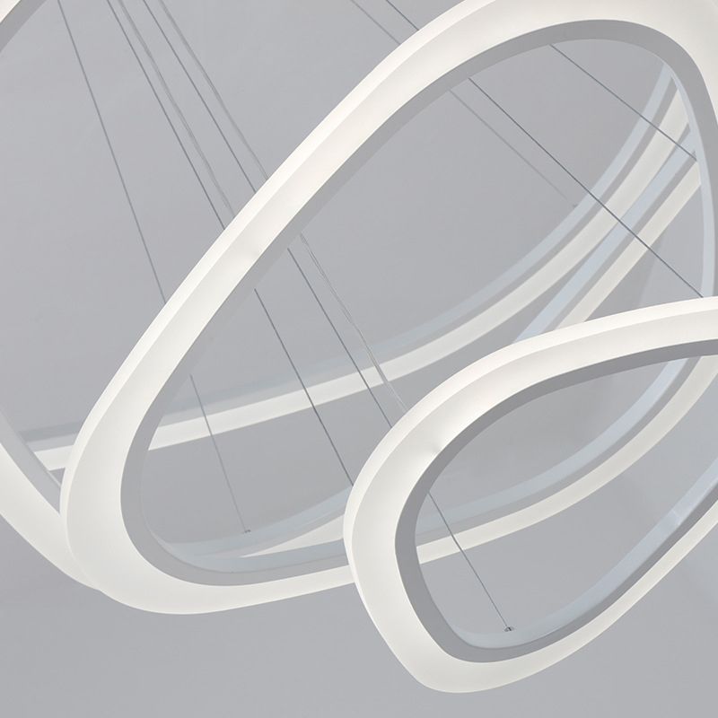 Lámpara de lámpara de nivel triangular blanco simplicidad acrílico LED LEULLACIÓN para comedor