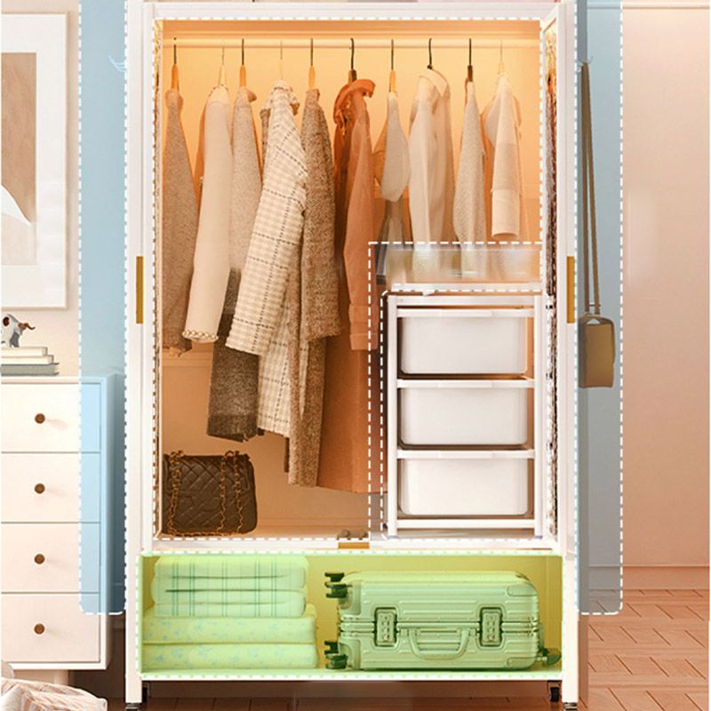 Glass Combination Armoire Modern Style Wardrobe Cabinet for Home