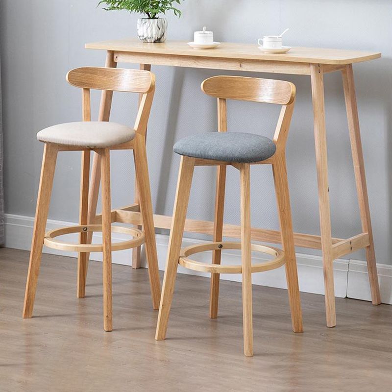 Contemporary Wooden Counter Height Stools Cushion Bar Stool for Indoor