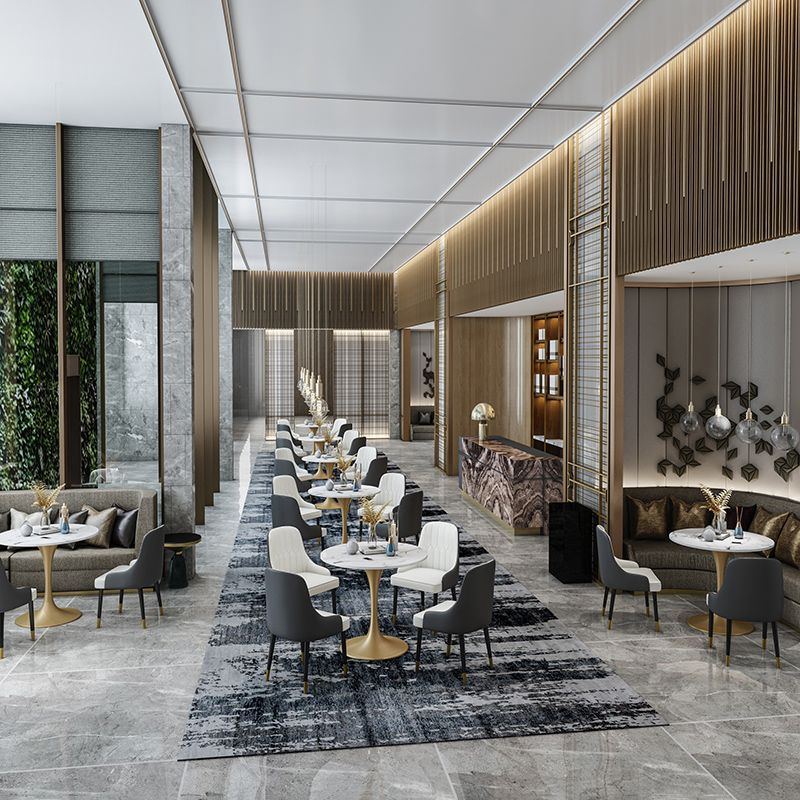 Round Sintered Stone Dining Table Traditional Luxury Dining Table with Tulip Base