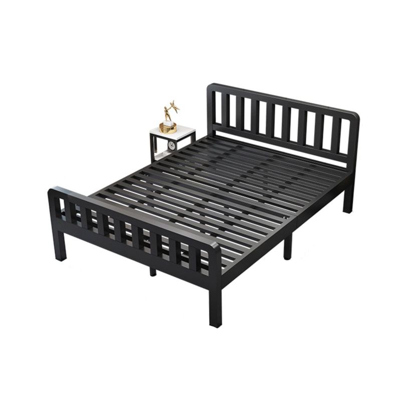 Contemporary Metal Bed Frame Solid Color Slat Bed with Custom Gold Legs