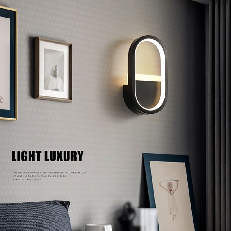 Modern Simple Metal Wall Light Geometry LED Wall Lamp with Acrylic Shade for Bedroom