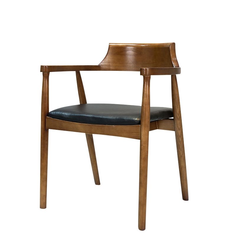 Contemporary Arm Chair Wood Open Back Dining Room Chair for Home