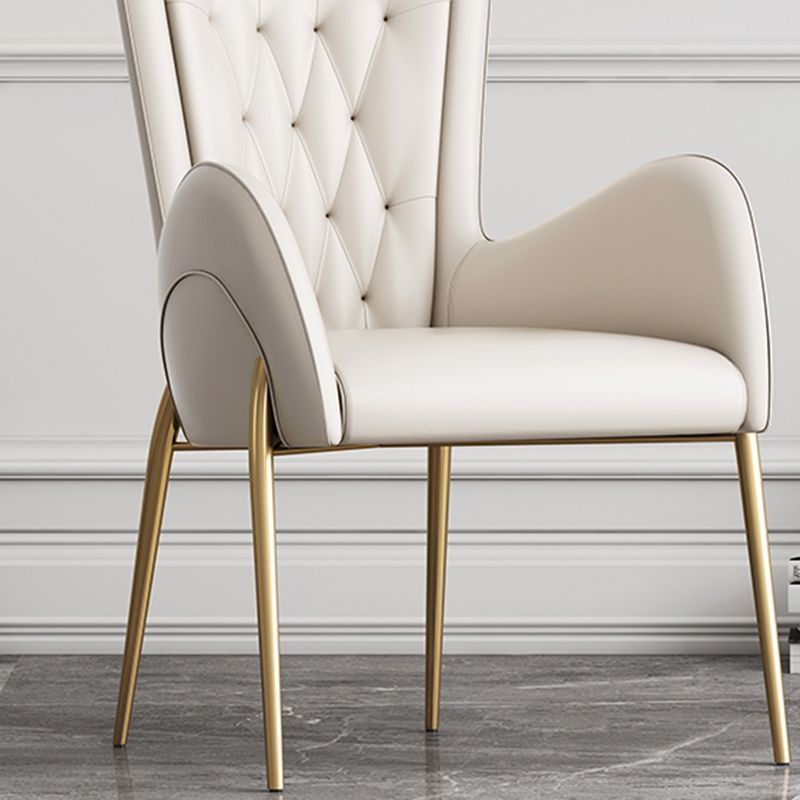 Glam Style Dining Arm Chair Upholstered Dining Chair for Dining Room