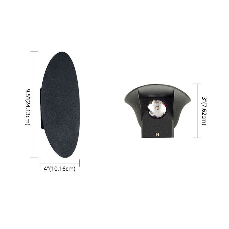 Oval 2-Light LED Wall Lamp in Modern Simplicity Aluminium Waterproof Spotlight for Exterior Spaces