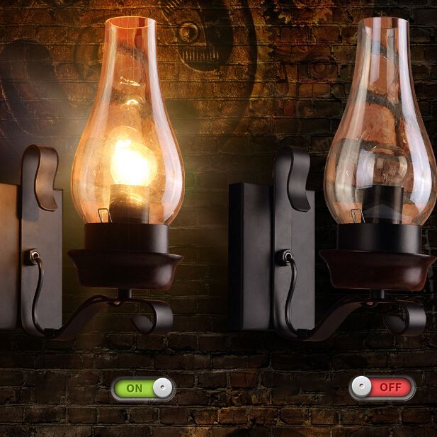 Style de style industriel ombré mural en verre clair appliques murales d'éclairage en clair