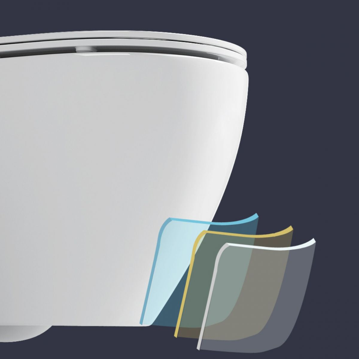 Modern White Flush Toilet Wall Hung One-Piece Toilet with Slow Close Seat