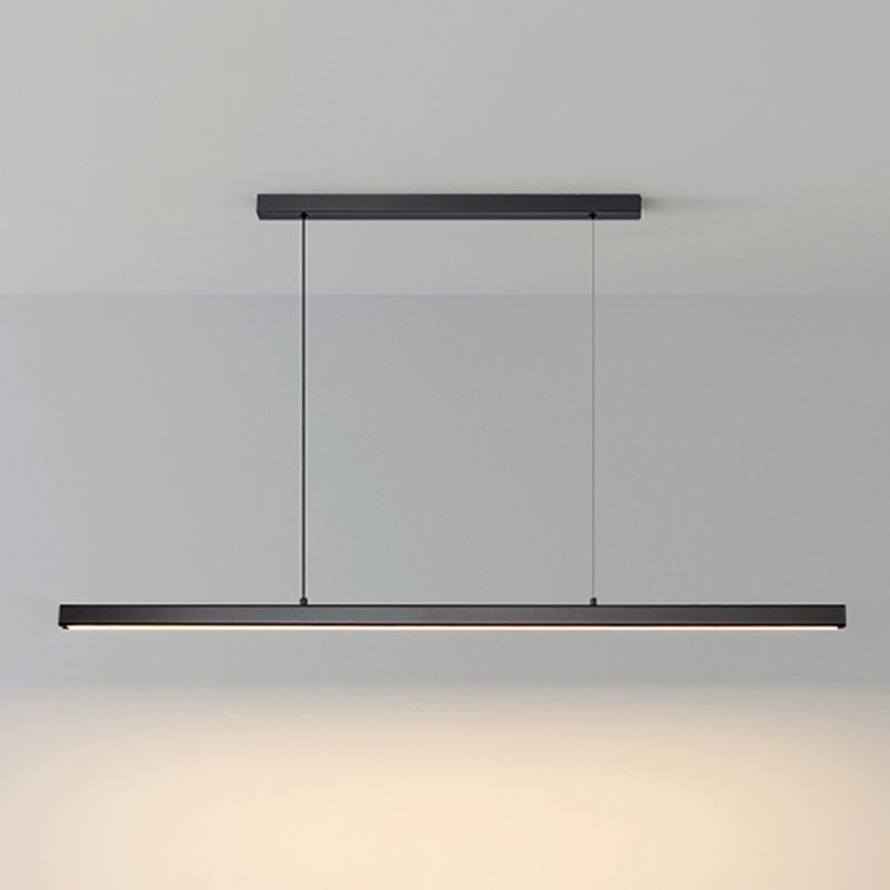 1 Light Linear Island Lighting Modernism Metal Pendant Light Fixture for Dining Room