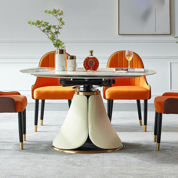 Nordic Glam Sintered Stone Dining Round Table Set 1/4/5/7 Pieces Dining Set