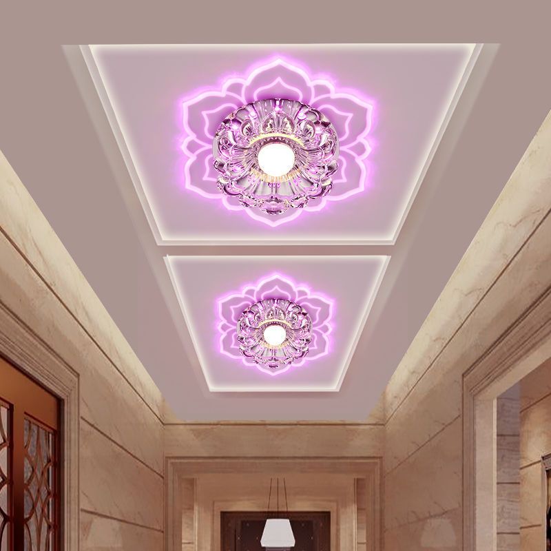 Blossom Shade Crystal Flush Light Moderne stijl Helder LED-plafondlamp voor foyer